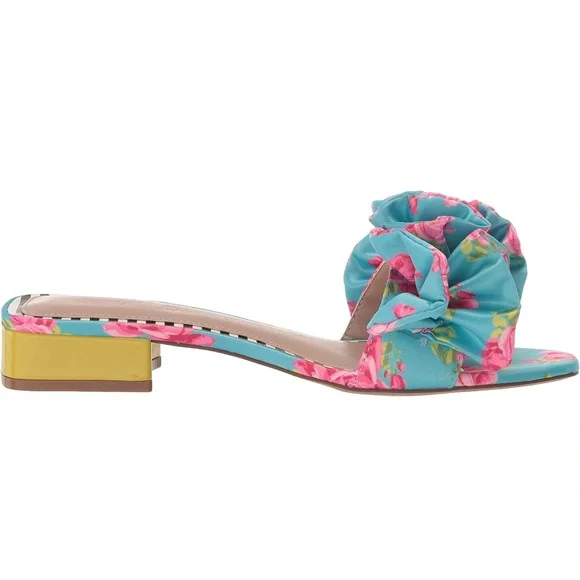 Betsey Johnson- Floral Blue and Pink Women's Sandals - Picture 6 of 9